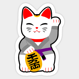 Jiu jitsu maneki neko bjj purple belt Sticker